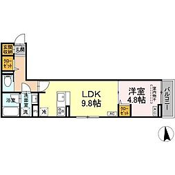 セレスティア東保木間II 1LDKの間取図画像