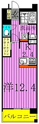 ロイヤルパーリスリバーサイド 1Kの間取図画像