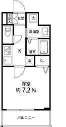 レフィールオーブ町屋駅前 1Kの間取図画像