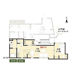Aurelia Kitasenju 1LDKの間取図画像