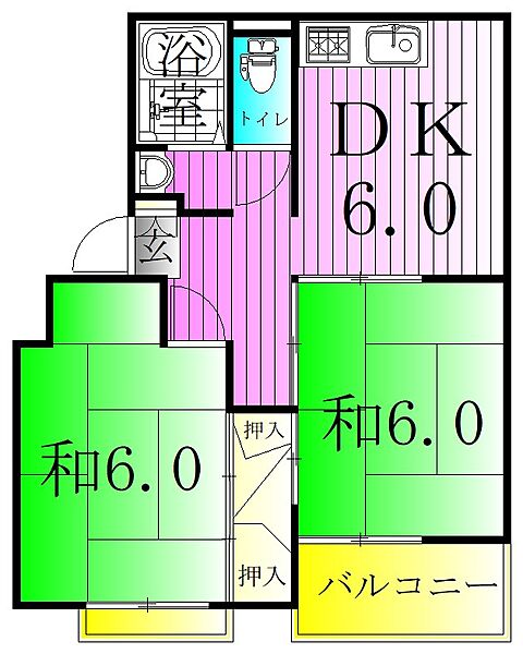 シティハイム白鳥 305｜東京都葛飾区白鳥３丁目(賃貸マンション2DK・3階・46.70㎡)の写真 その2
