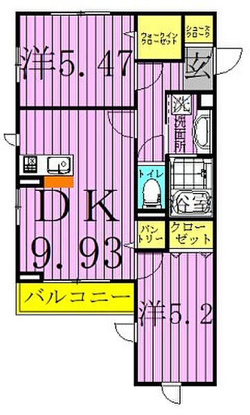 セジュールK（足立区本木） 301｜東京都足立区本木１丁目(賃貸アパート2DK・3階・49.23㎡)の写真 その2