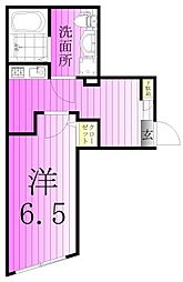 エクセラン五反野 3階1Kの間取り