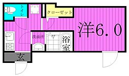 東京メトロ千代田線 町屋駅 徒歩7分の賃貸マンション 3階1Kの間取り