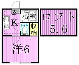 アーバンハイツ 1階1Kの間取り