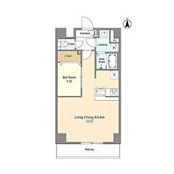 アルファコート谷在家 5階1LDKの間取り