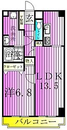 綾東ヴィレッジ弐番館 5階1LDKの間取り