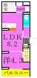 セレスティア亀有 1階1LDKの間取り