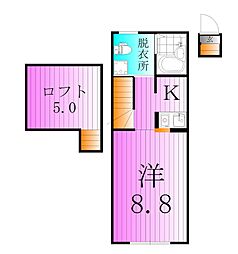 MINA　NIJUKU 2階ワンルームの間取り