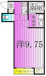 FLAT　WHITE 1階ワンルームの間取り