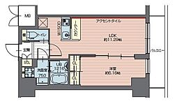 プレジオ西新井 8階1LDKの間取り