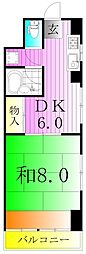 グリーンハイツ木村 3階1DKの間取り