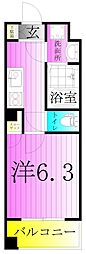 サンリット江北 3階1Kの間取り
