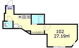 フェリス町屋 1階1Kの間取り