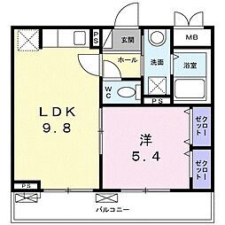 アンソレイエ町屋 1LDKの間取図画像