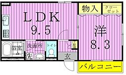 アーク和 1LDKの間取図画像