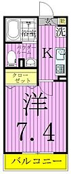 エルスタンザ綾瀬1丁目 1Kの間取図画像