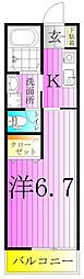 マートハイム金町 1Kの間取図画像