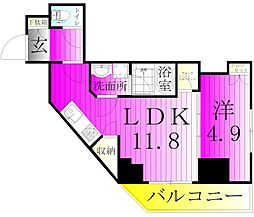 COMFORIALIV千住 1LDKの間取図画像
