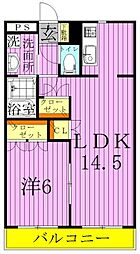 サンヴィラージュ 1LDKの間取図画像