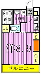 リブリ・EDEN足立 1Kの間取図画像