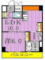 八潮パークスクエア 1LDKの間取図画像