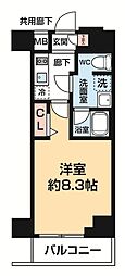 ARCOBALENO KANAMACHIII 1Kの間取図画像