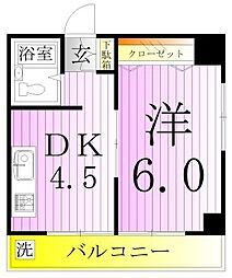 ピカイヤ千住桜木 1DKの間取図画像