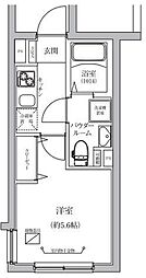 Raffstar亀有2 1Kの間取図画像