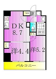 Alivis五反野 2DKの間取図画像