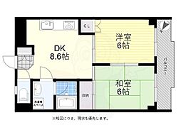 ウィステリア仙川 4階2DKの間取り