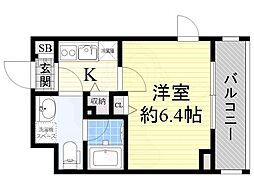 プレール・ドゥーク上高井戸 1階1Kの間取り