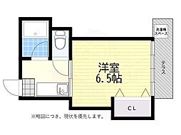 ローズハイム 1Kの間取図画像