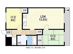 メルベーユソシア 2LDKの間取図画像