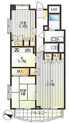 マノワール 2LDKの間取図画像
