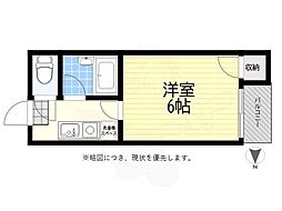 ホワイト・S.K.J. 1Kの間取図画像