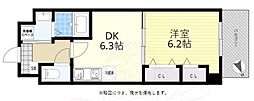 エスポアール蘆花公園 1DKの間取図画像