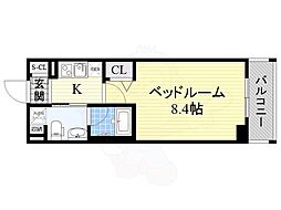 ヒューリックレジデンス調布柴崎 1Kの間取図画像