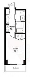アンビックスつつじヶ丘A棟 1Kの間取図画像