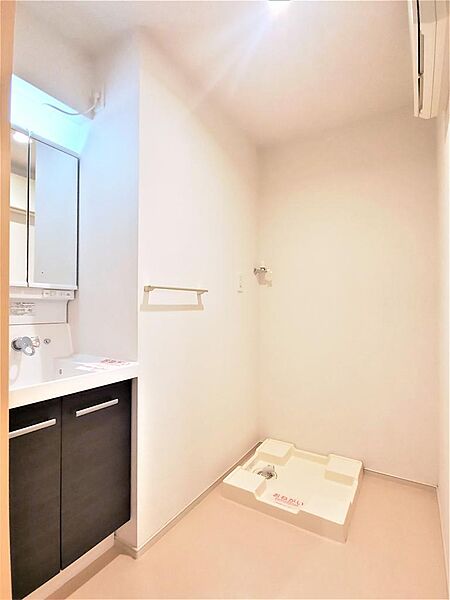 画像18:洗面所には人気のシャワー付き洗面化粧台・洗濯機置き場があります。