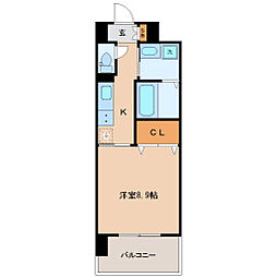 ラ・ルーチェK 1Kの間取図画像