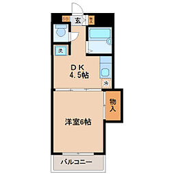 仙台市営南北線 北四番丁駅 徒歩10分の賃貸マンション 5階1DKの間取り