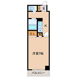 リバーシティ上杉 11階1Kの間取り