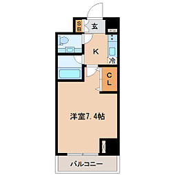 ＨＦ愛宕橋レジデンス 2階1Kの間取り