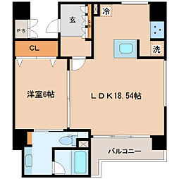アーバンレジデンス勾当台 1LDKの間取図画像