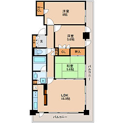 RESIDIATOWERSENDAI 3LDKの間取図画像