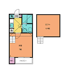 ソルフェージュ 1階1Kの間取り