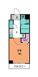 ピュアステージ八幡 1Kの間取図画像