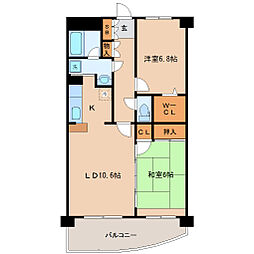 JR仙石線 小鶴新田駅 徒歩12分の賃貸マンション 4階2LDKの間取り
