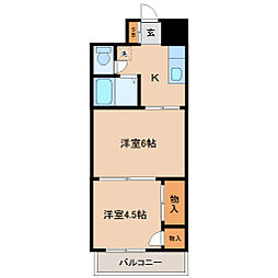 アーバンコート 6階2Kの間取り